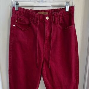 Judy Blue High Rise Scarlett Jogger Jeans 9/29 Red Athleisure Denim Comfy Chic